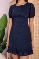 Derra Swiss Dot Dress in Navy (MY)