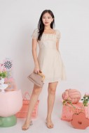 Ondie Corset Puff Dress in Cream (MY)