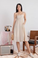 Steph Babydoll Midi Dress in Sand (MY)