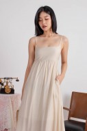 Steph Babydoll Midi Dress in Sand (MY)