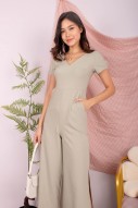 Palleo V-Neck Jumpsuit in Sage (MY)