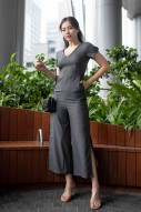 Palleo V-Neck Jumpsuit in Gunmetal (MY)