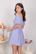 Winnie Textured Puff Dress in Periwinkle (MY)