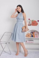 Lamont Halter Flare Dress in Blue (MY)