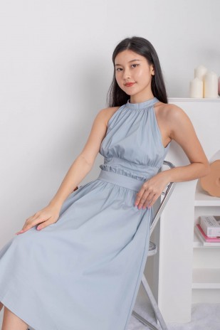 Lamont Halter Flare Dress in Blue (MY)