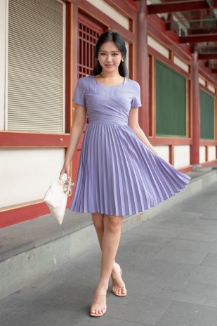 Sherya Pleated Wrap Dress in Blue (MY)