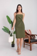 Joash Knot Midi Dress in Olive (MY)