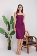 Joash Knot Midi Dress in Plum (MY)