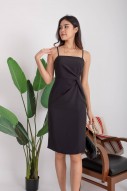 Joash Knot Midi Dress in Black (MY)