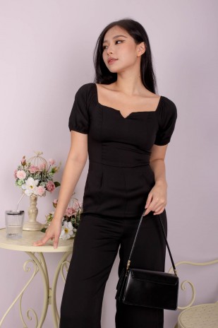 Karis Notched Jumpsuit in Black (MY)