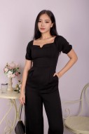 Karis Notched Jumpsuit in Black (MY)