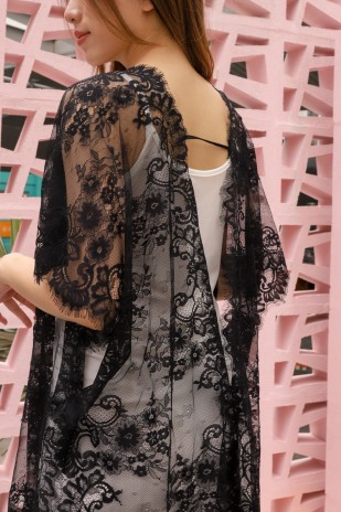 Rinea Lace Robe in Black (MY)