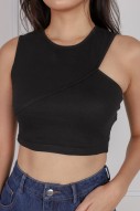 Clorie Asymmetrical Top in Black (MY)