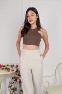 Clorie Asymmetrical Top in Mocha (MY)