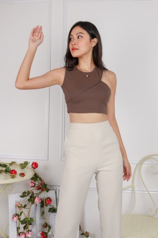 Clorie Asymmetrical Top in Mocha (MY)