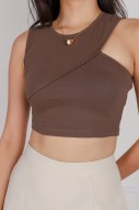 Clorie Asymmetrical Top in Mocha (MY)