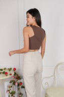 Clorie Asymmetrical Top in Mocha (MY)