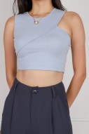 Clorie Asymmetrical Top in Blue (MY)