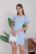 Velix Cut-Out Puff Dress in Blue (MY)