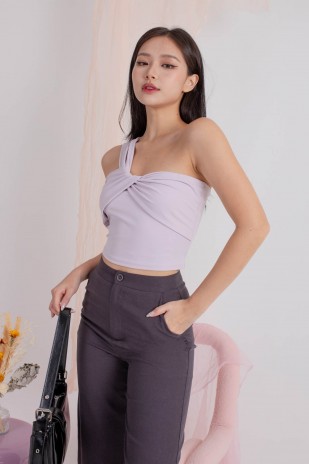 Ruki One Shoulder Knot Top in Pale Lilac (MY)