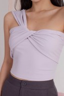 Ruki One Shoulder Knot Top in Pale Lilac (MY)