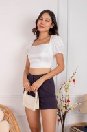 Eun Embossed Cut-Out Top in White (MY)