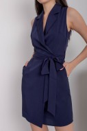 Caius Sash Blazer Dress in Navy (MY)