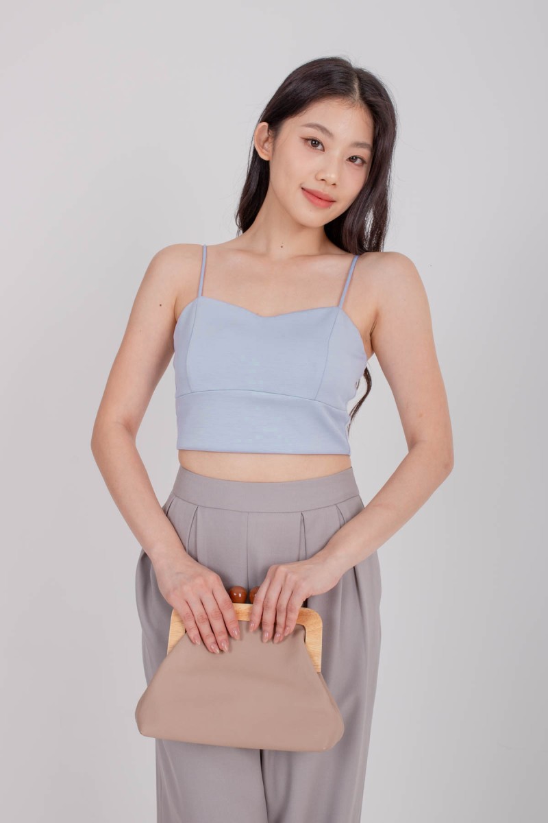 RESTOCK: Radiate Padded Sweetheart Crop Top in Blue