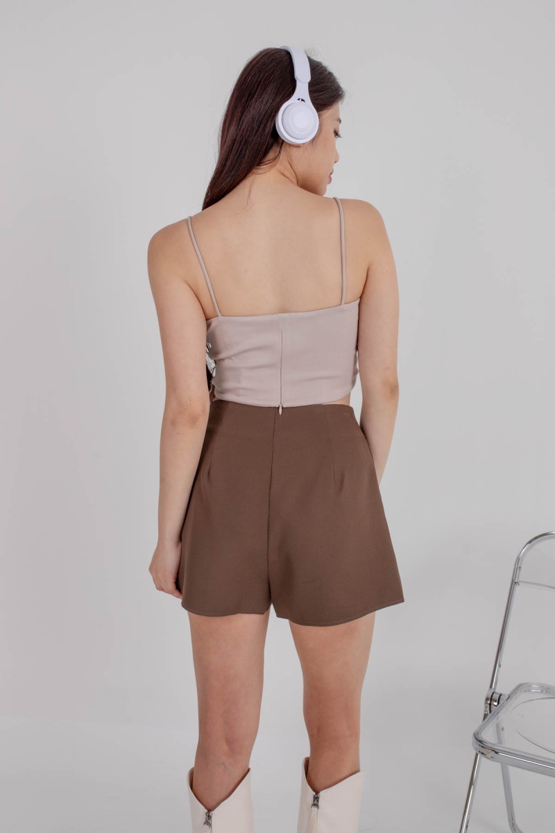 RESTOCK: Radiate Padded Sweetheart Crop Top in Nude