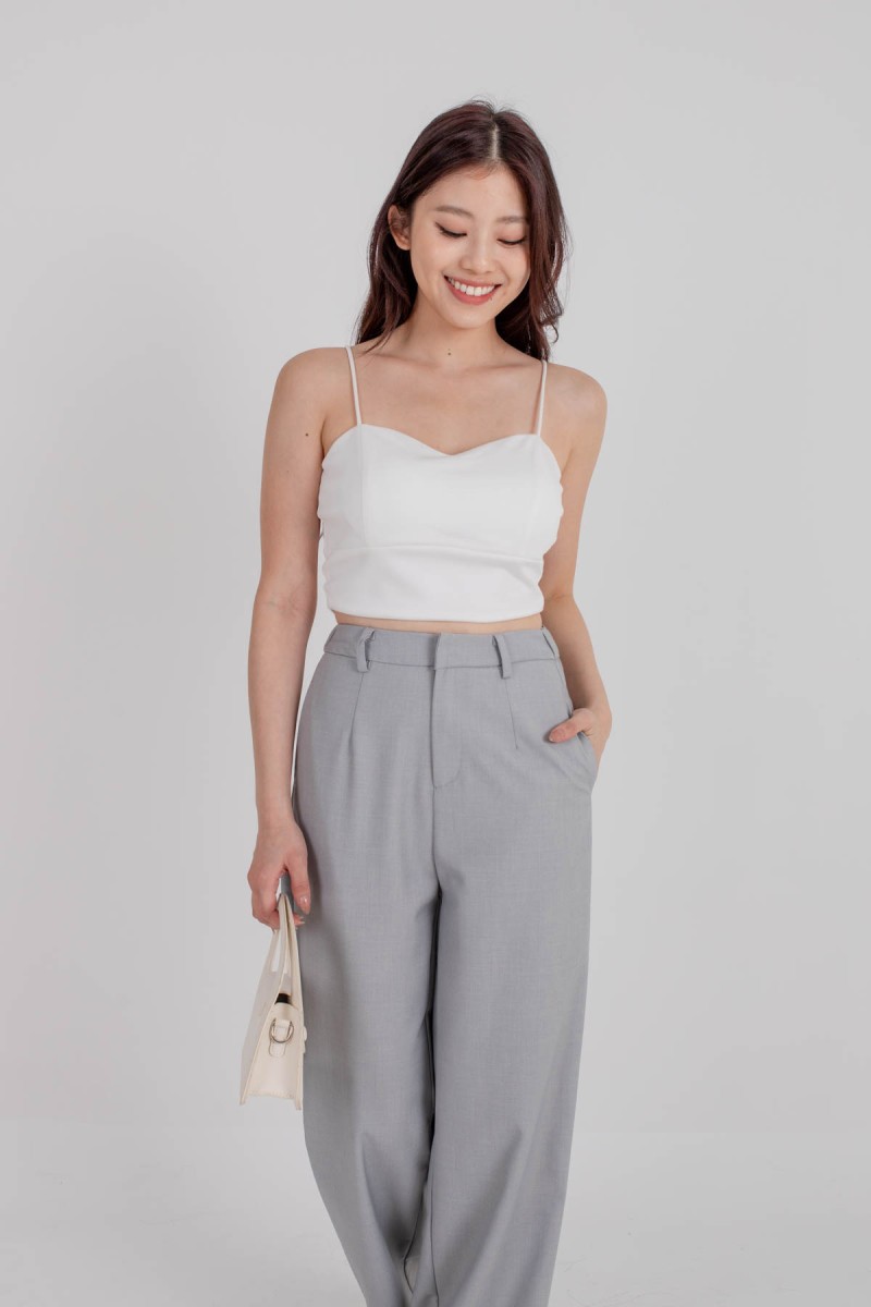 RESTOCK3: Radiate Padded Sweetheart Crop Top in White