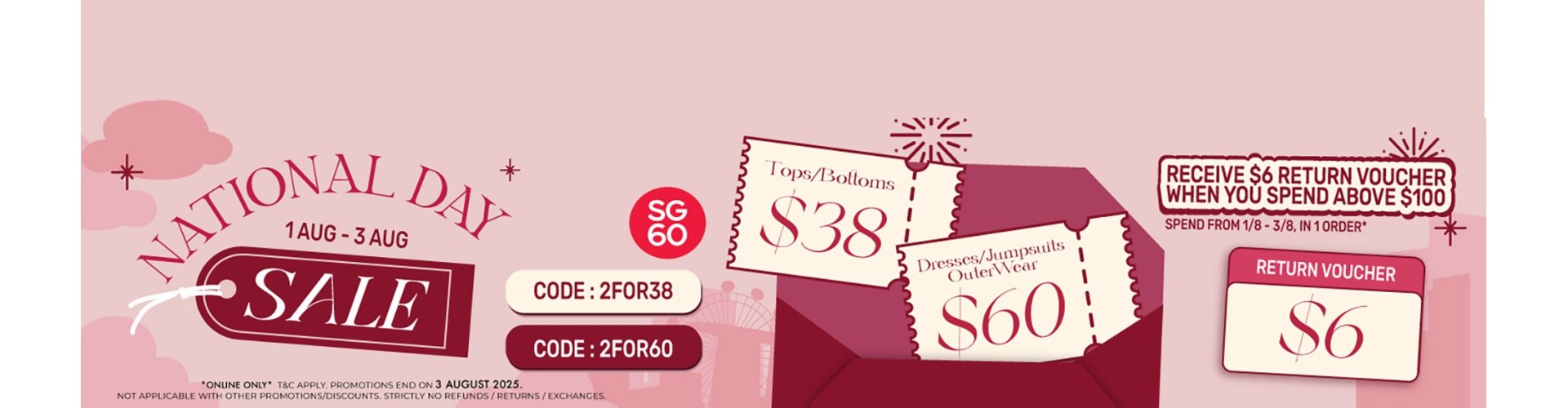 SG60 SALE - 2FOR60 / 2FOR38