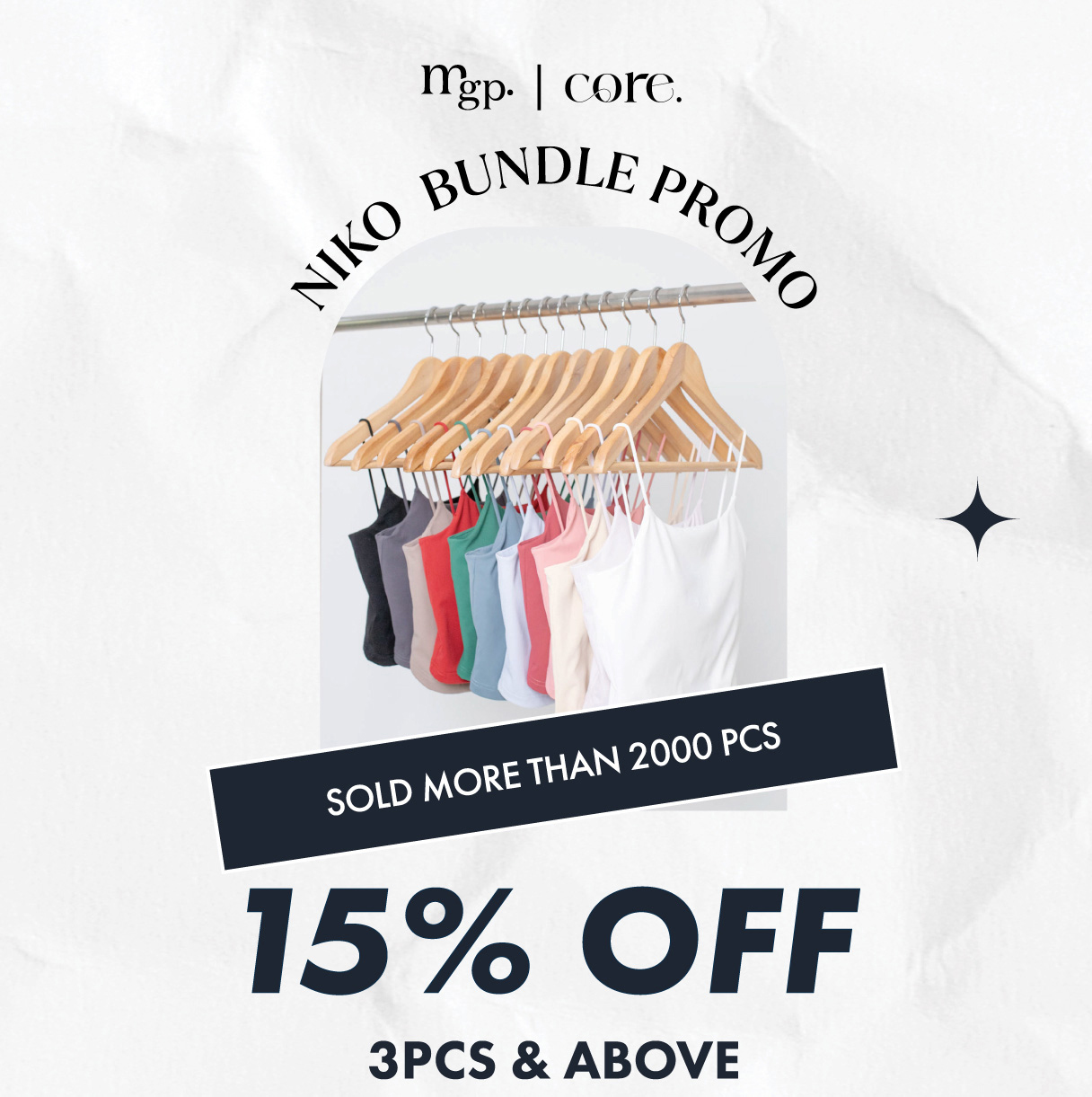 Up to 15% off Niko Padded Tops with 3 pcs - CODE: SAVE5 + NIKOB