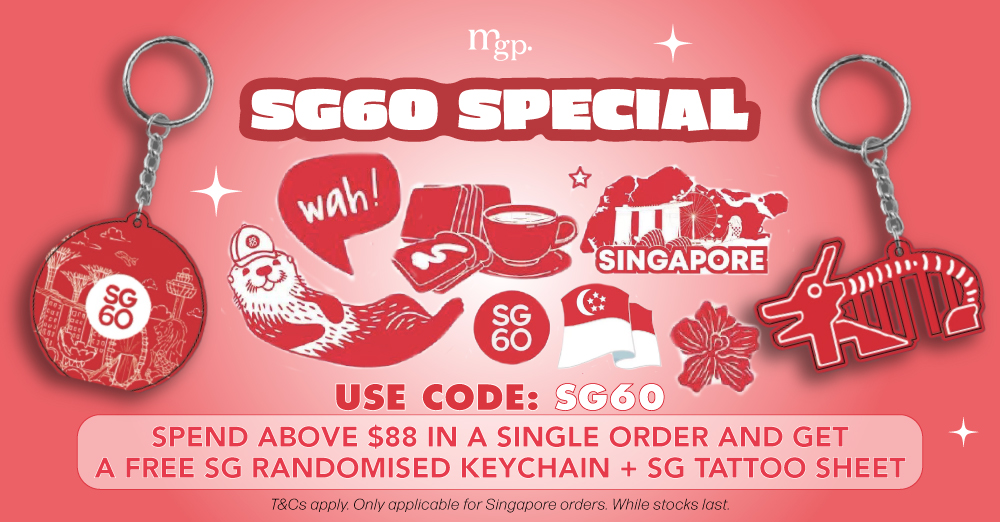 Free SG60 Body Tattoo and Key Chain (Random) min $88 spent! Only applicable for SG orders